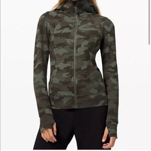 Lululemon Scuba Hoodie Light Cotton Fleece Green Camo